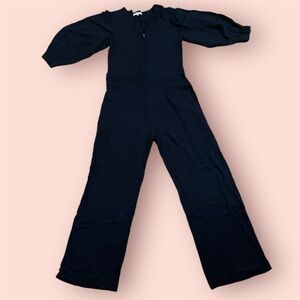 SITTING PRETTY BLACK SZ 36/ MEDIUM PUFF SLEEVE ROMPER PLAYSUIT JUMPSUIT